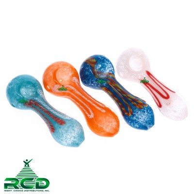 GLASS PIPE ASST. COLOR FLAT MOUTH GP2756 1CT